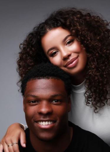 Jaimy Kenswiel with her partner Denzel Dumfries.